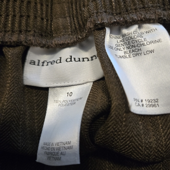 Alfred Dunner Brown Pinstripe Dress Pants Stretch Straight Leg 2 Pocket Women 10 - Picture 7 of 12